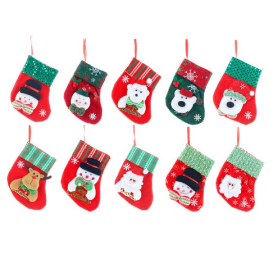 10 Pieces Christmas Bag with Pouch and Hanger